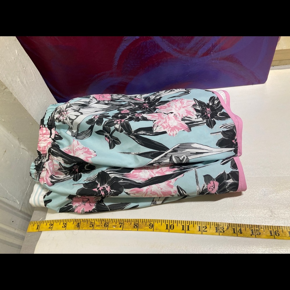 Nike Floral Athletic Shorts in Mint, Pink and Black - Picture 3 of 9
